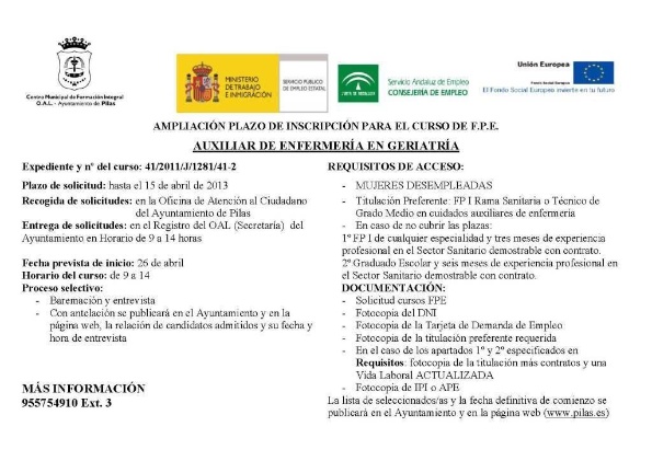 Ampliación plazo curso