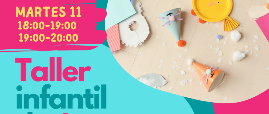 Post Instagram Taller infantil de Arte fuxia y verde