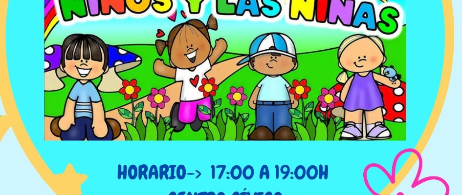 Póster día de los niños infantil azul y amarillo (1)