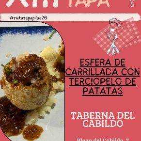 Taberna El Cabildo. Esfera de carrilllada con terciopelo de patatas
