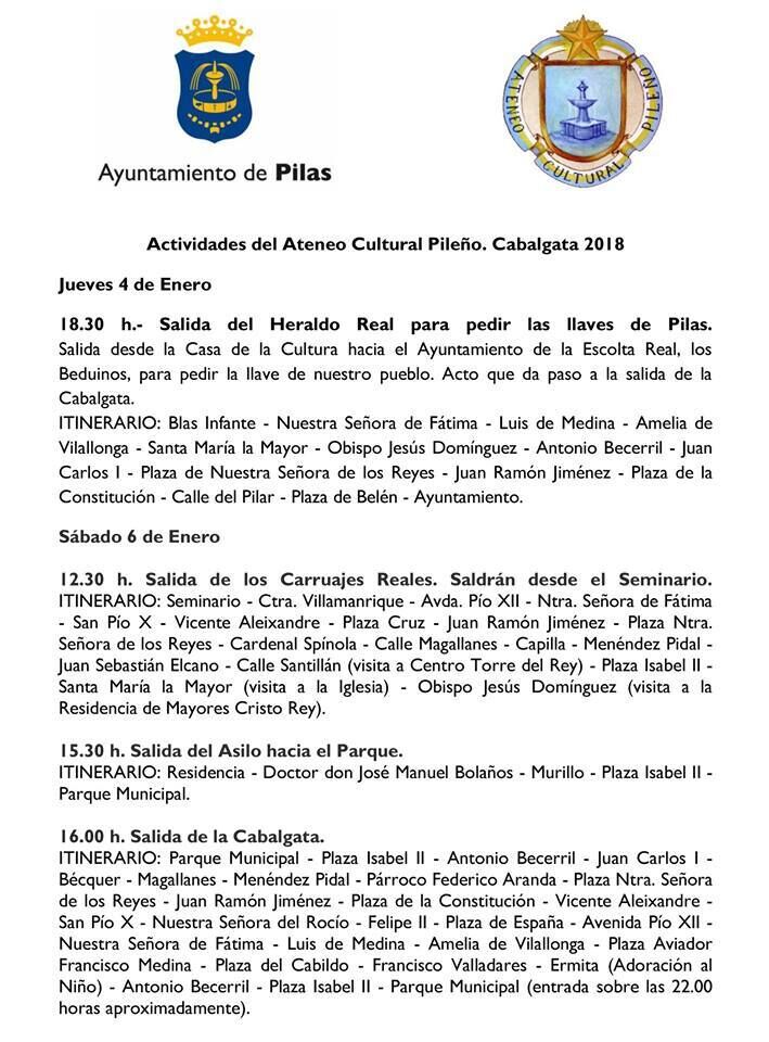 cabalgata pilas 2018 recorrido