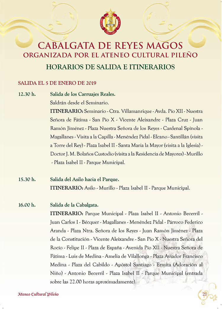 en pilas es navidad revista Ateneo recorrido cabalgata web