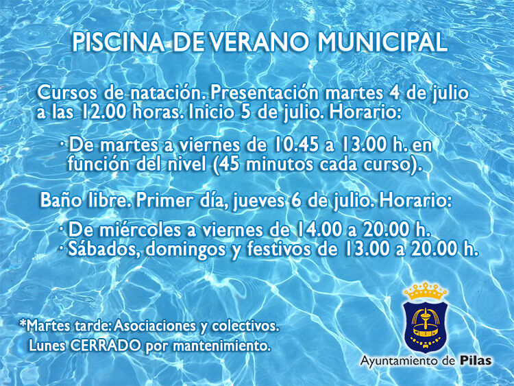 horario piscina verano municipal web